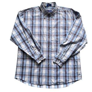 Pendleton Mens EUC Cotton Shirt Sz L Blue Plaid